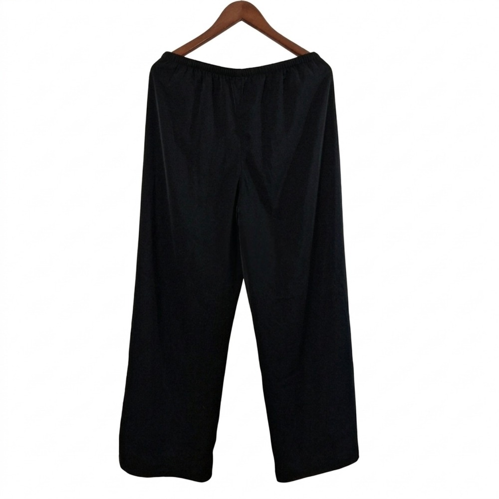 Abercrombie & Fitch Wide Leg Pants Black Lined L Drawstring Fluid Cozy